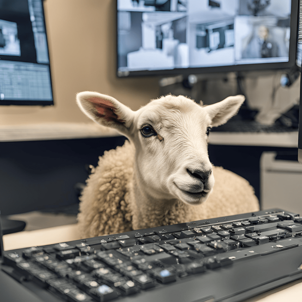 Lamb watching cameras